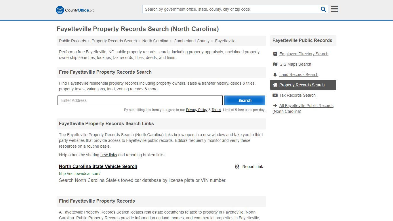 Property Records Search - Fayetteville, NC (Assessments, Deeds, GIS ...